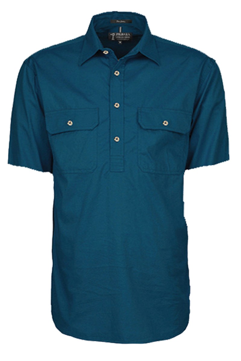 Pilbara (Mens) RM200CFS - Closed Front Short Sleeve Shirt (Diesel) - 5% Off - Chainsaw Mates Rates