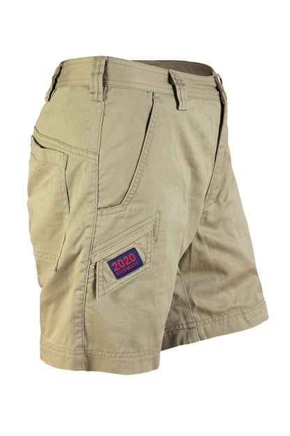 Ritemate Unisex (Mens) RM2020 Light Weight Narrow Fit Short Leg Shorts (Khaki)