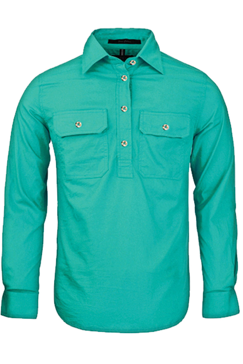 Pilbara (Womens) RM300CF - Closed Front Long Sleeve Shirt (Jade)