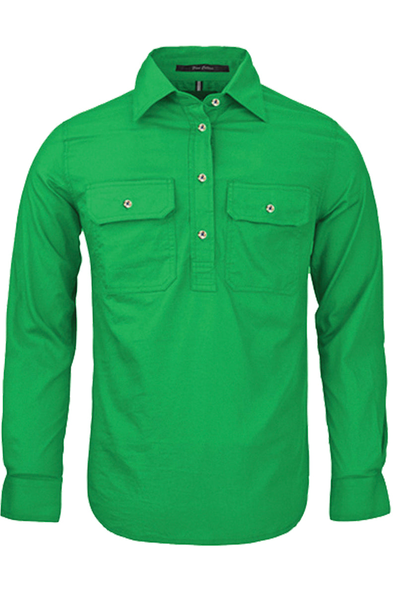 Pilbara (Womens) RM300CF - Closed Front Long Sleeve Shirt (Kelly-Green)
