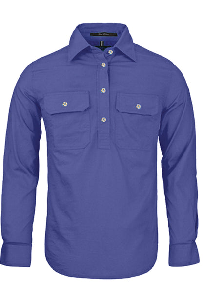 Pilbara (Womens) RM300CF - Closed Front Long Sleeve Shirt (Lavender)