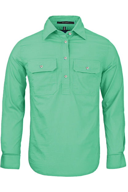 Pilbara (Womens) RM300CF - Closed Front Long Sleeve Shirt (Mint)