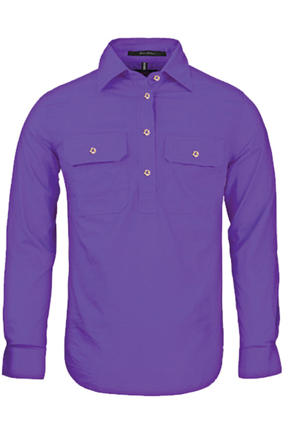 Pilbara (Womens) RM300CF - Closed Front Long Sleeve Shirt (Purple)