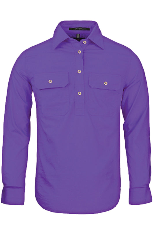 Pilbara (Womens) RM300CF - Closed Front Long Sleeve Shirt (Purple)