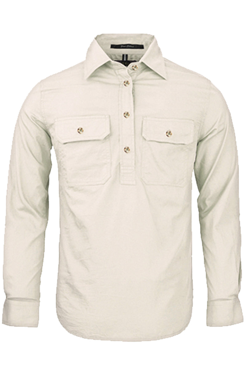 Pilbara (Womens) RM300CF - Closed Front Long Sleeve Shirt (Stone)