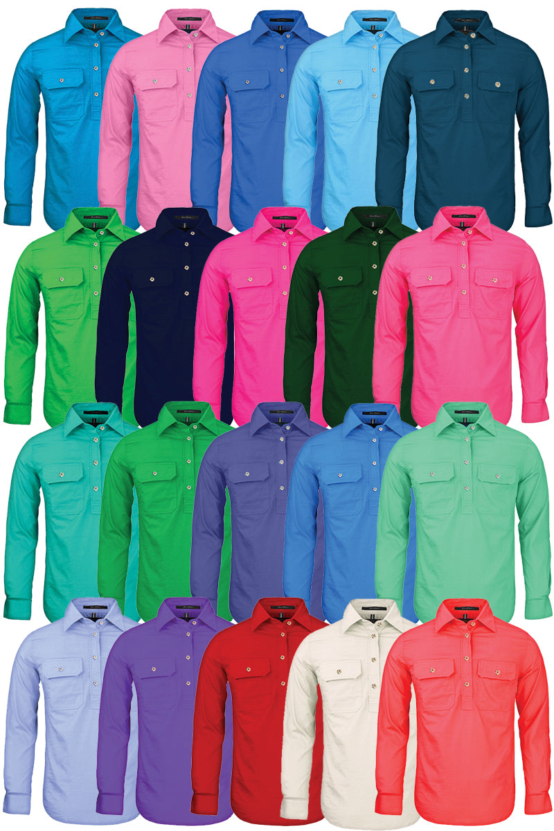 Pilbara (Womens) RM300CF - Closed Front Long Sleeve Shirt (Purple)