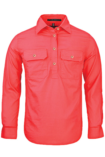 Pilbara (Womens) RM300CF - Closed Front Long Sleeve Shirt (Watermelon)