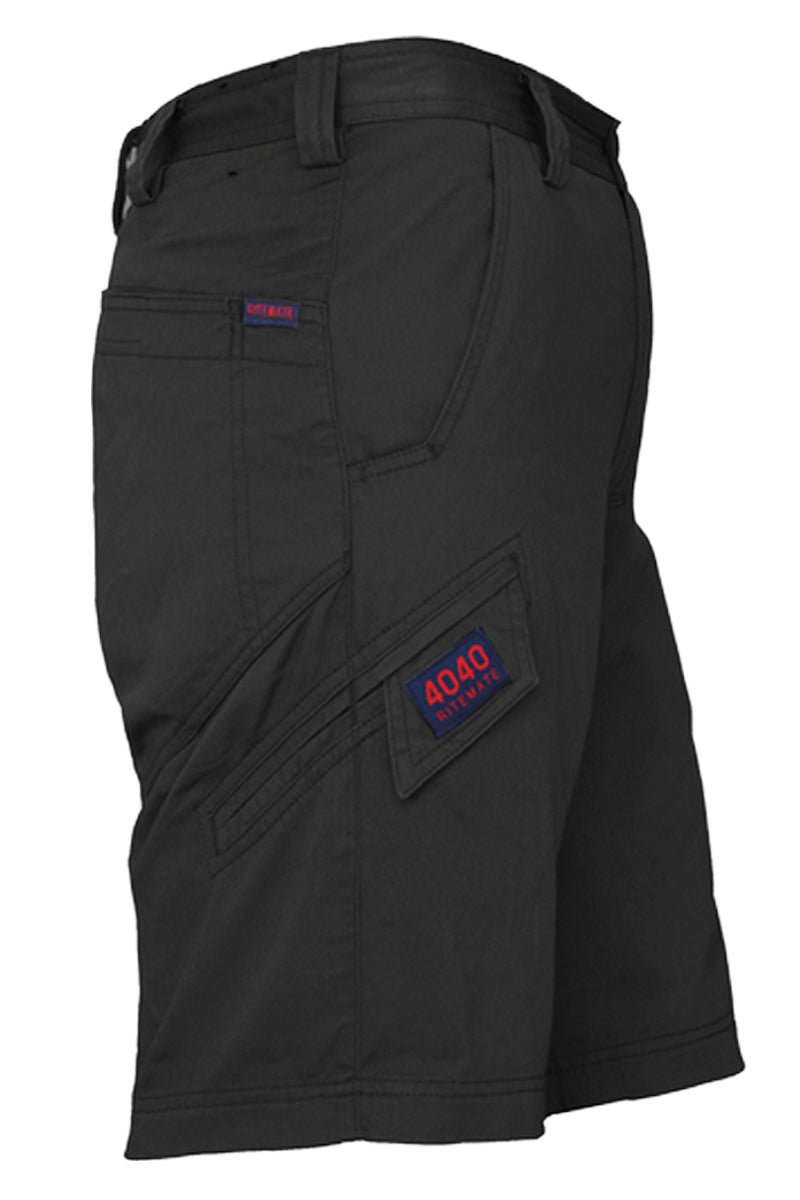 Ritemate Unisex (Womens) RM4040 Light Weight Cargo Shorts (Black)