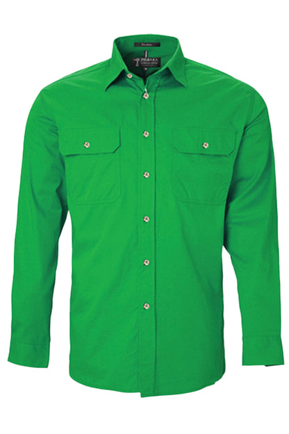 Pilbara (Mens) RM500BT - Open Front Long Sleeve Shirt (Emerald)