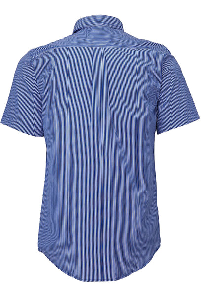 Pilbara (Mens) RMPC010S - Dual Pocket Short Sleeve Shirt (Royal-Blue/White Stripe)