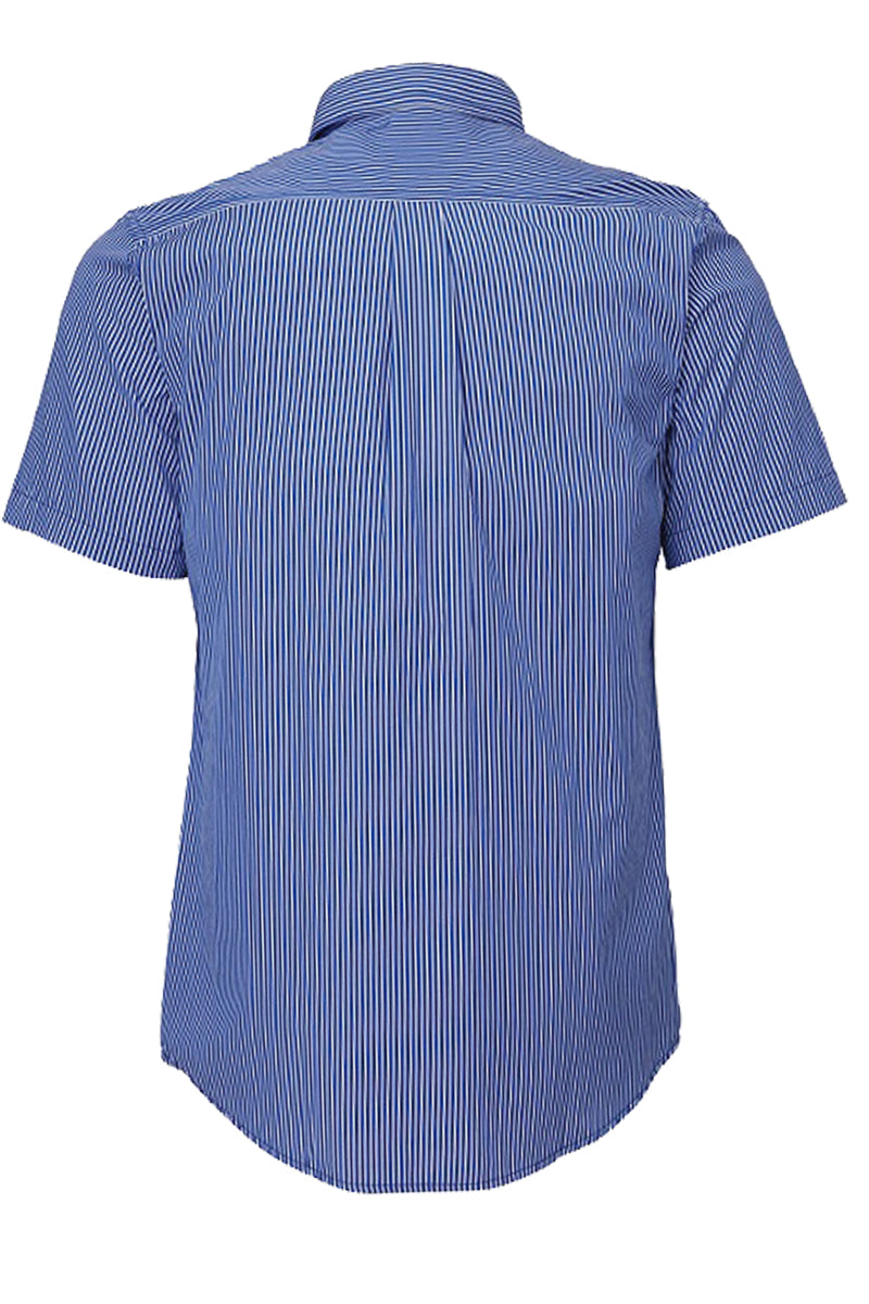 Pilbara (Mens) RMPC010S - Dual Pocket Short Sleeve Shirt (Royal-Blue/White Stripe) - 5% Off - Chainsaw Mates Rates