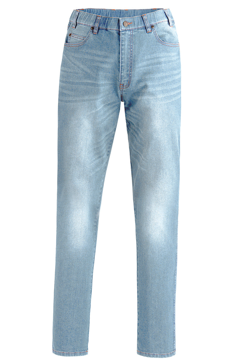 Pilbara (Mens) RMPC016 - Distressed Denim Jeans (Acid Wash Denim)