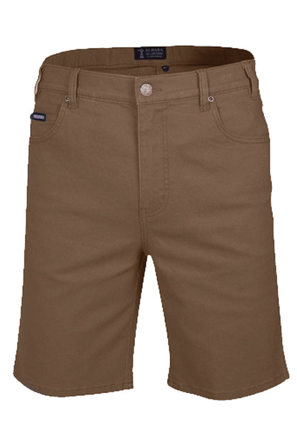 Pilbara (Mens) RMPC033 - Cotton Stretch Jean Shorts (Whiskey)