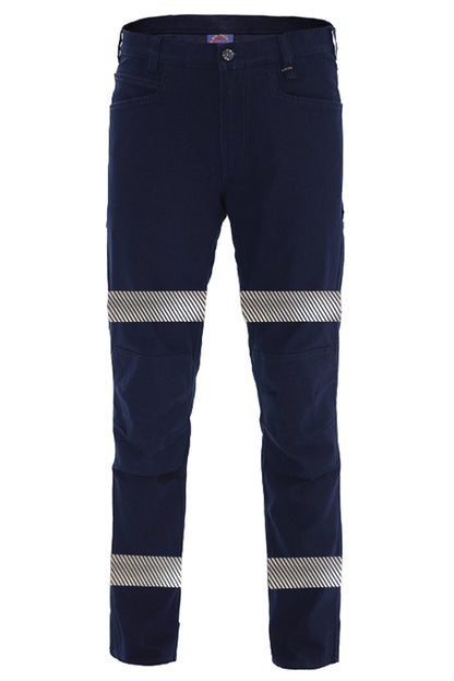 Ritemate (Mens) RMX001R Next Generation Flexible Fit Stretch Utility Trousers with Reflective Tape (Dark-Navy)