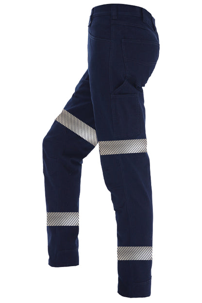 Ritemate (Mens) RMX001R Next Generation Flexible Fit Stretch Utility Trousers with Reflective Tape (Dark-Navy)