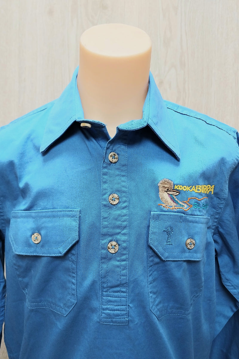 Pilbara Tourist Shirt (Kids) RM400CF - Closed Front Long Sleeve Shirt (Light Blue | Kookaburra) - St George
