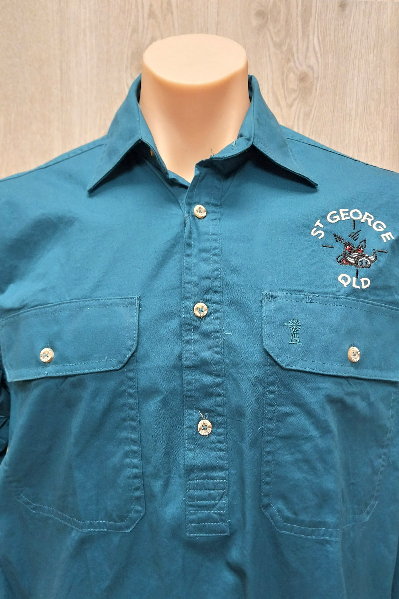 Pilbara Tourist Shirt (Mens) RM200CF - Closed Front Long Sleeve Shirt (Diesel | Pig Scope) - St George