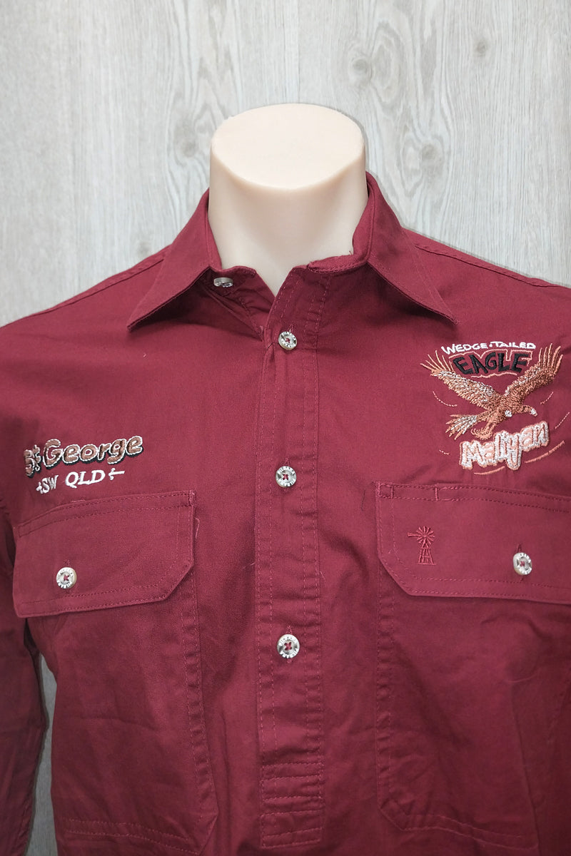 Pilbara Tourist Shirt (Mens) RM200CF - Closed Front Long Sleeve Shirt (Ochre | Wedgetail Eagle) - St George