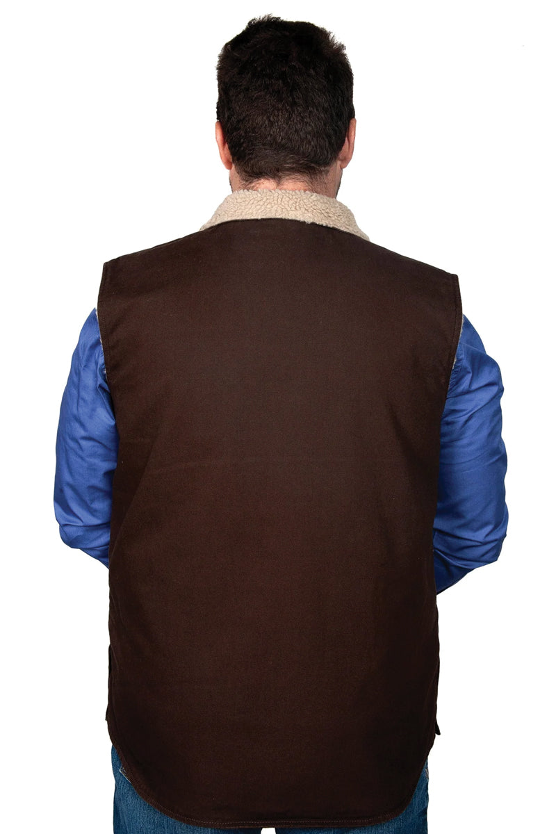 Just Country Diamantina Sherpa Vest - Unisex - Chocolate