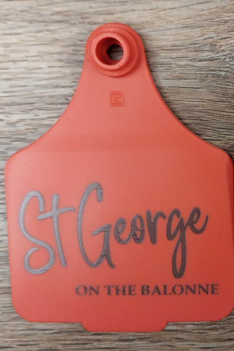 Tourist Cattle Tag (Red | St George on the Balonne - 4487) - St George