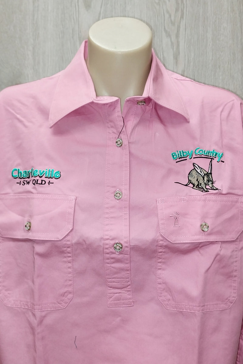 Pilbara Tourist Shirt (Womens) RM300CF - Closed Front Long Sleeve Shirt (Blush | Bilby) - Charleville