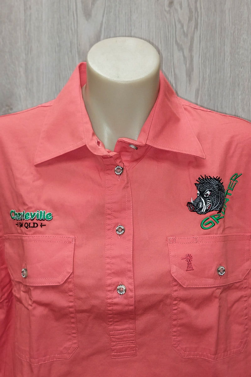 Pilbara Tourist Shirt (Womens) RM300CF - Closed Front Long Sleeve Shirt (Watermelon | Grunter) - Charleville