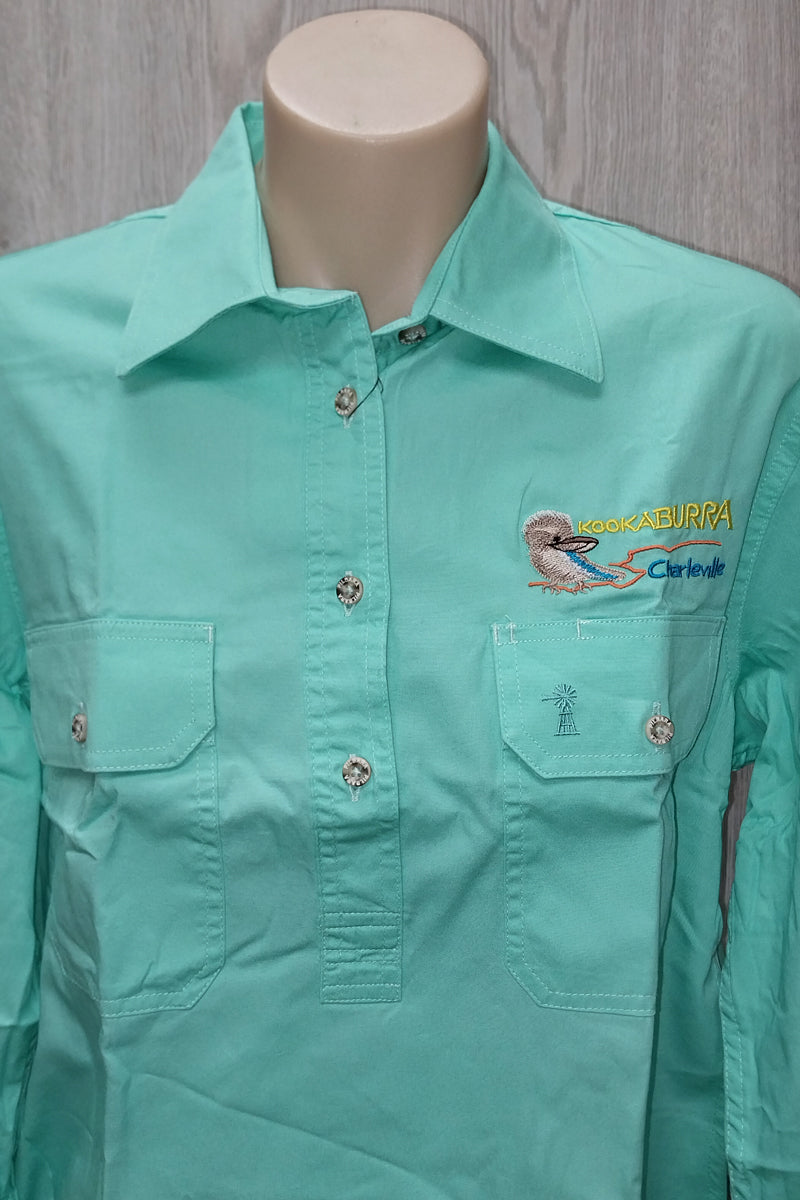 Pilbara Tourist Shirt (Womens) RM300CF - Closed Front Long Sleeve Shirt (Mint | Kookaburra) - Charleville