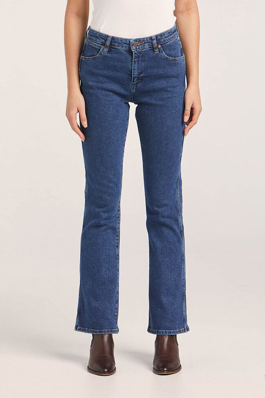Wrangler "Classic" (Womens) W/091041/FV2 - Mid Waist Bootcut Jeans (Dark Stone Indigo)