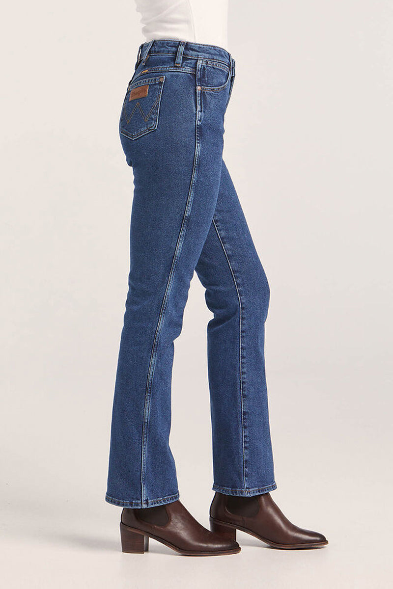 Wrangler "Classic" (Womens) W/091041/FV2 - Mid Waist Bootcut Jeans (Dark Stone Indigo)