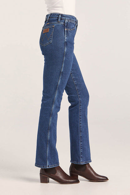 Wrangler "Classic" (Womens) W/091041/FV2 - Mid Waist Bootcut Jeans (Dark Stone Indigo)