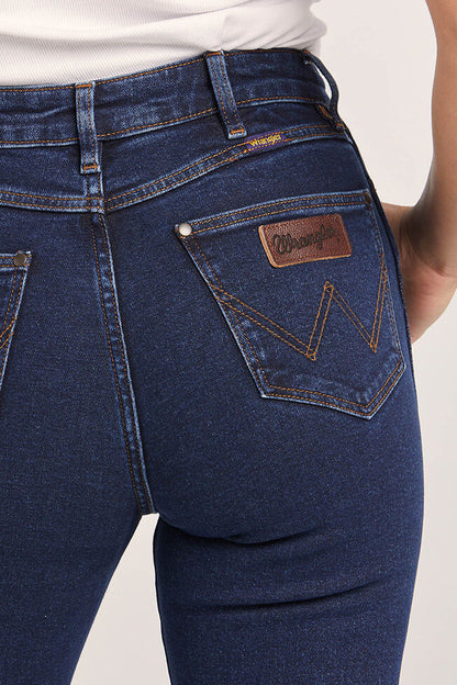 Wrangler "Classic" (Womens) W/091043/NT2 - Mid Waist Straight Jeans (Dark Stone Indigo)