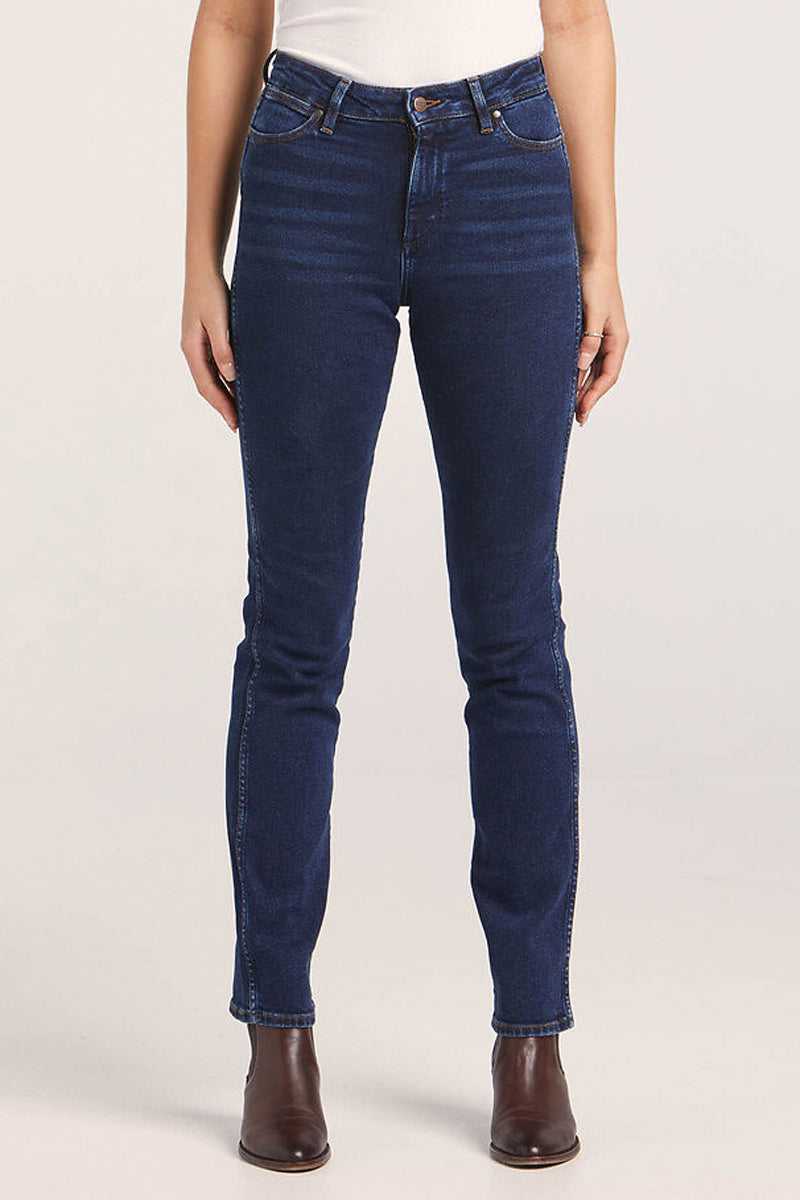 Wrangler "Classic" (Womens) W/091043/NT2 - Mid Waist Straight Jeans (Dark Stone Indigo)