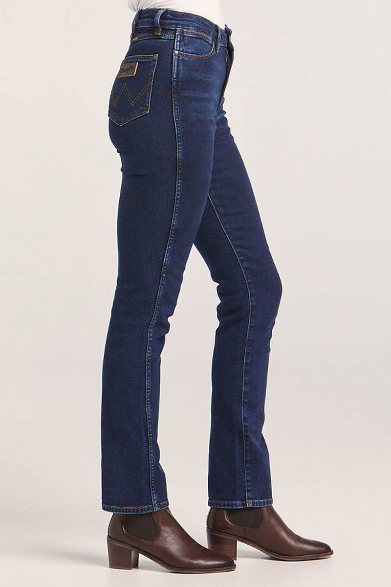 Wrangler "Classic" (Womens) W/091043/NT2 - Mid Waist Straight Jeans (Dark Stone Indigo)