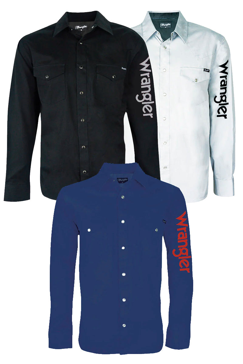 Wrangler Logo Rodeo (Mens) XCP1116020 - Long Sleeve Shirt (Black)