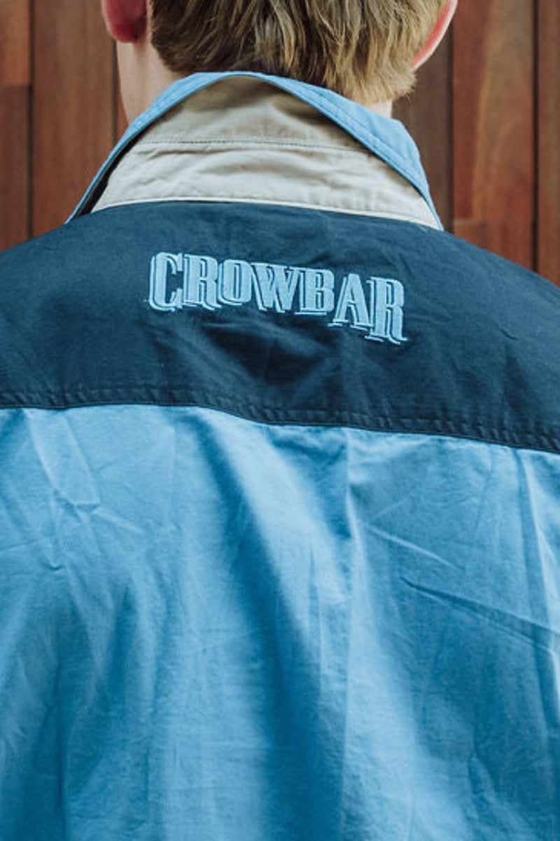Crowbar - Chill (Mens) - Closed Front Long Sleeve Harlequin Shirt (Light Blue | French Navy | Clay) - 5% Off - Chainsaw Mates Rates