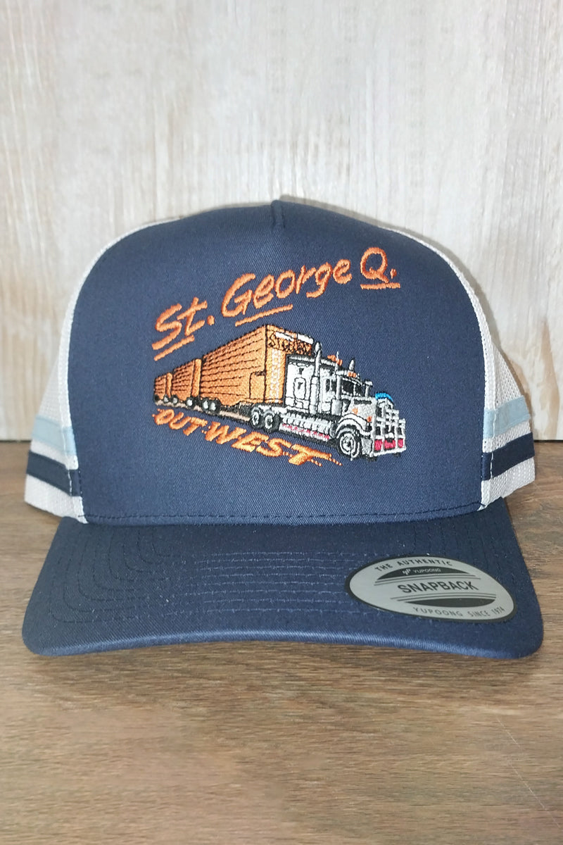 Tourist Cap - Retro Trucker Style (Navy | White | Out West) - St George