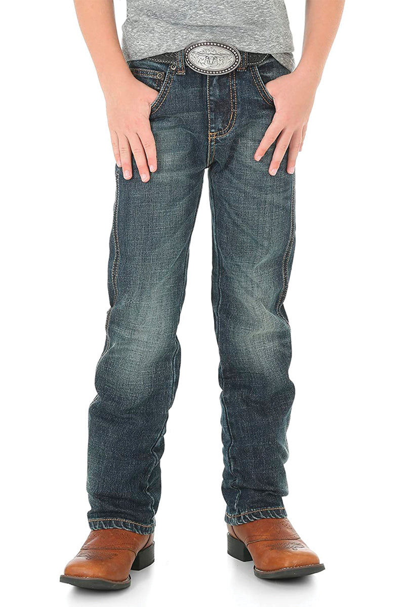 Wrangler 88JWZBZ (Boys) Retro Slim Straight Jeans (Bozeman Dark Wash)