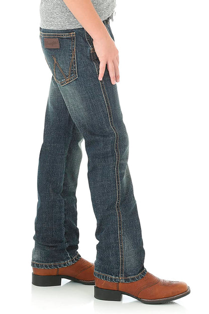 Wrangler 88JWZBZ (Boys) Retro Slim Straight Jeans (Bozeman Dark Wash)