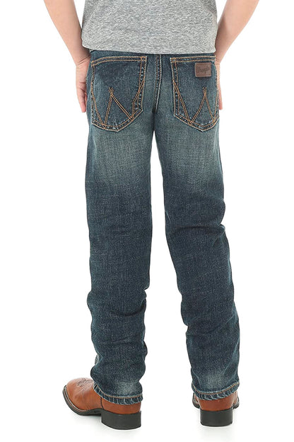 Wrangler 88JWZBZ (Boys) Retro Slim Straight Jeans (Bozeman Dark Wash)