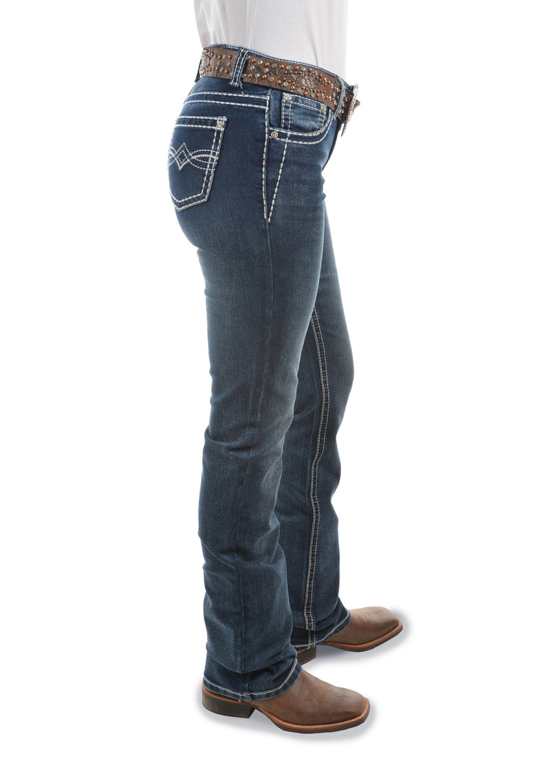 Pure Western "Dakota" (Womens) PCP2210129 - Mid Rise Boot Leg Jeans - 5% Off - Chainsaw Mates Rates