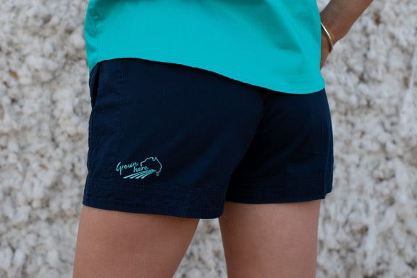 MaryG Grown Here (Womens) Old School Short (French-Navy)