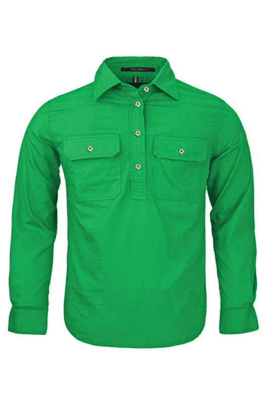 Pilbara (Kids) RM400CF - Closed Front Long Sleeve Shirt (Emerald)